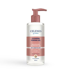 Очищуюча пінка-гель з морошкою для сухої та чутливої шкіри Celenes cloudberry foaming cleansing gel 250 мл 5160067 фото