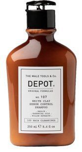 Шампунь с белой глиной для жирной кожи головы DEPOT Hair Cleansing 107 White Clay Sebum Control Shampoo 250 мл 203339 фото
