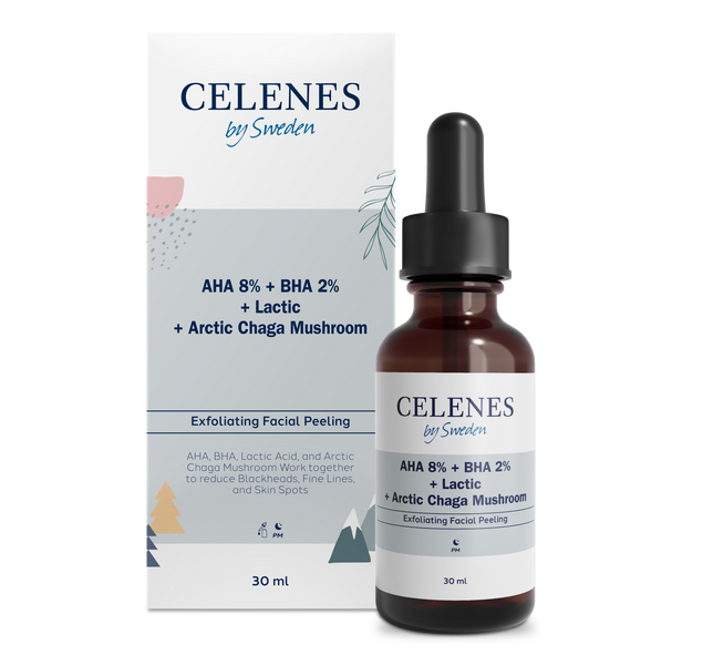 Пилинг-сыворотка с кислотами Celenes aha+bha+lactic+arctic chaga mushroom 30 мл 5180200 фото