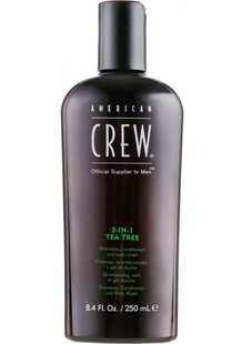 Средство 3-в-1 по уходу за волосами и телом American Crew Shampoo, Conditioner and Body Wash Tea Tree 3in1 250 мл 210023 фото